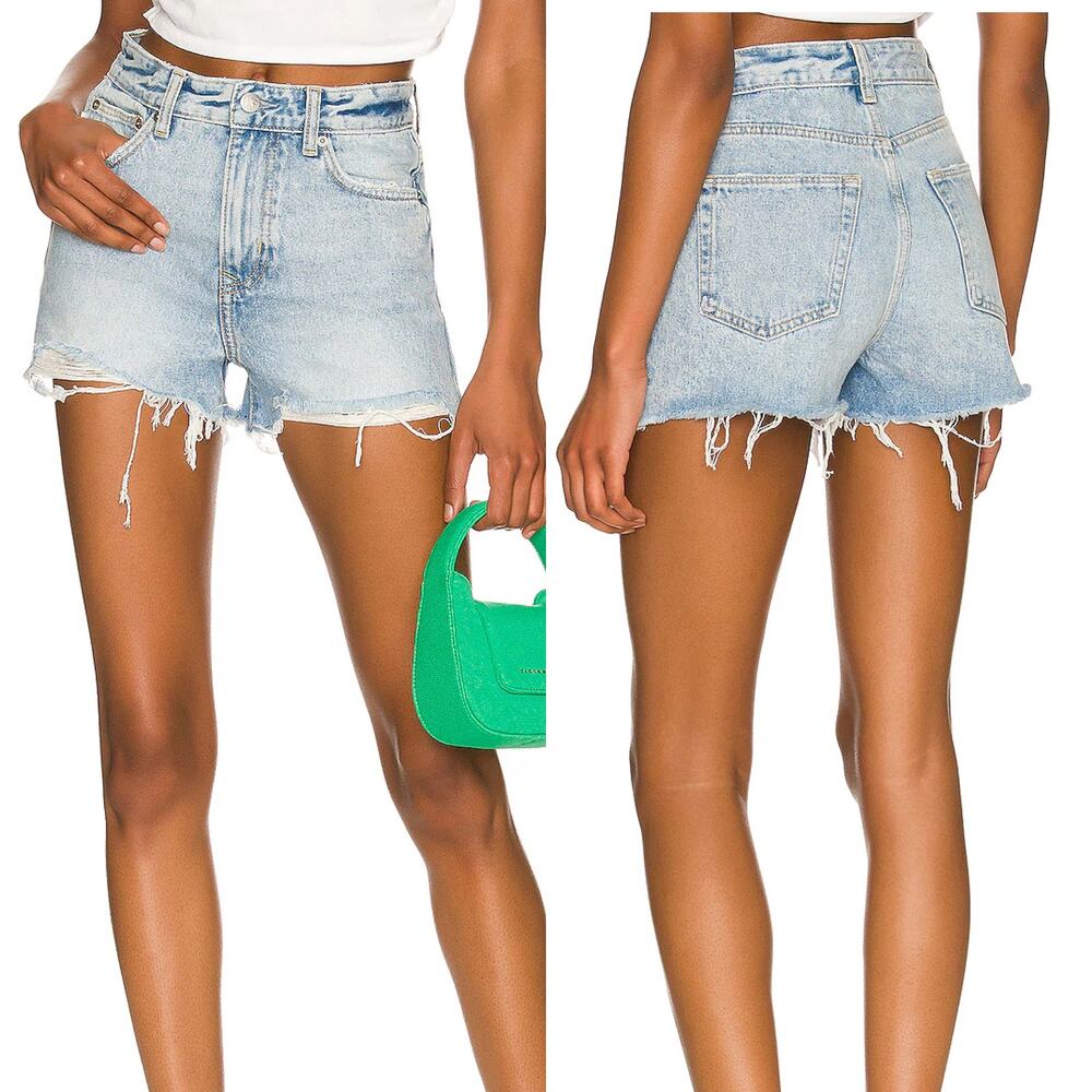 Lovers + Friends Jack High Rise Cut Off Denim Shorts Size 26 NWT Surfside